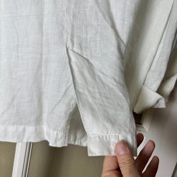 REISTOR Linen-like Cupro White Blazer Shirt Jacket Size XL - Picture 7 of 12